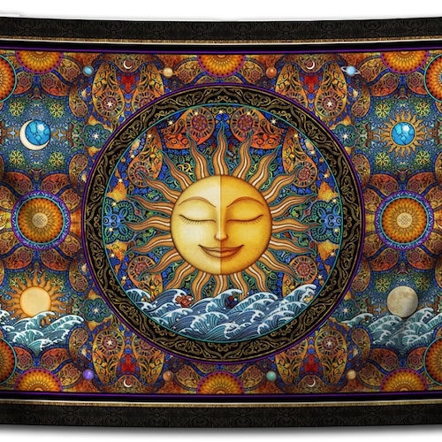 Tapestry Healing Sunshine Celestial Tapestry Wall Hanging by Etsy