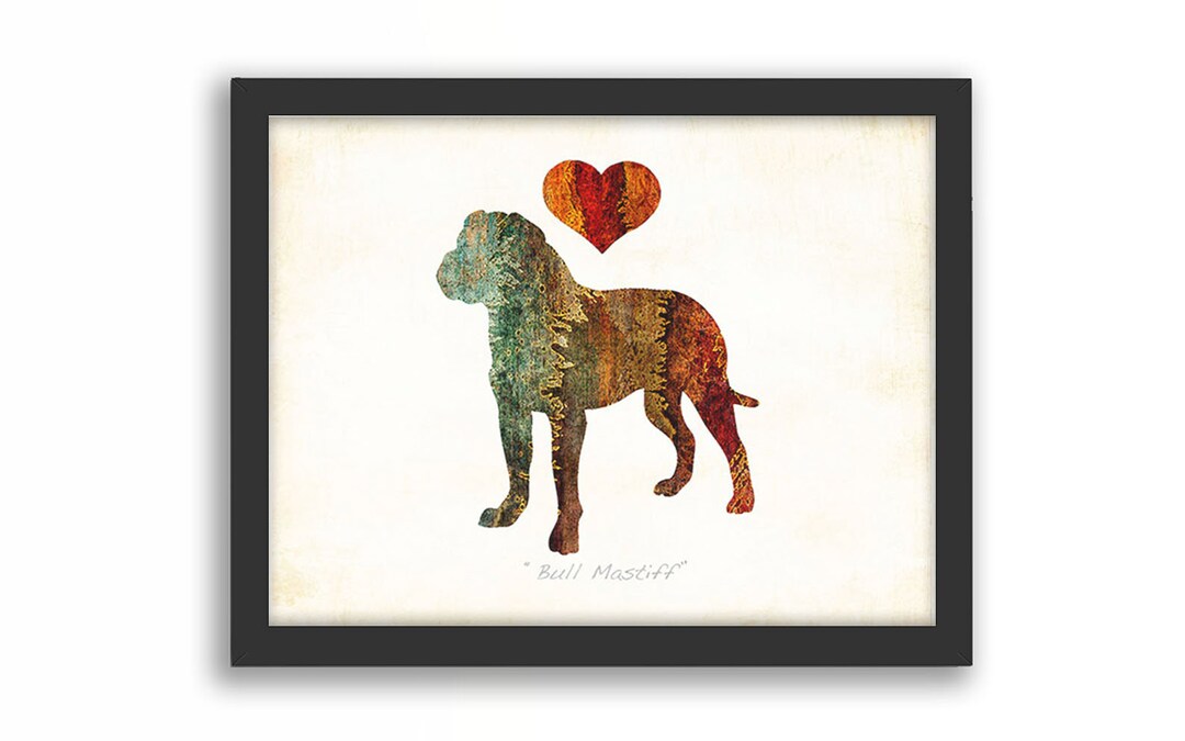 Bull Mastiff Framed Watercolor Art Print by Dan Morris Etsy