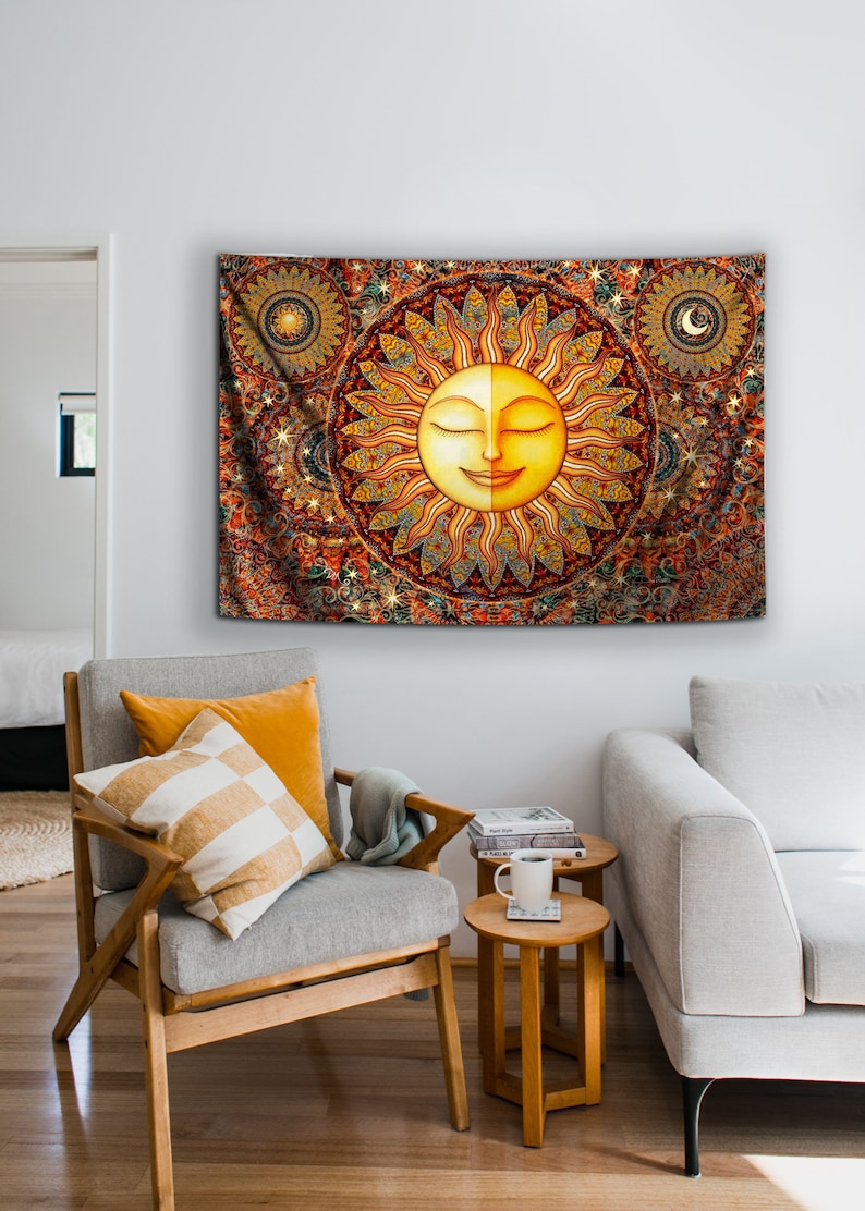Tapestry Healing Sunshine Celestial Tapestry Wall Hanging by Etsy