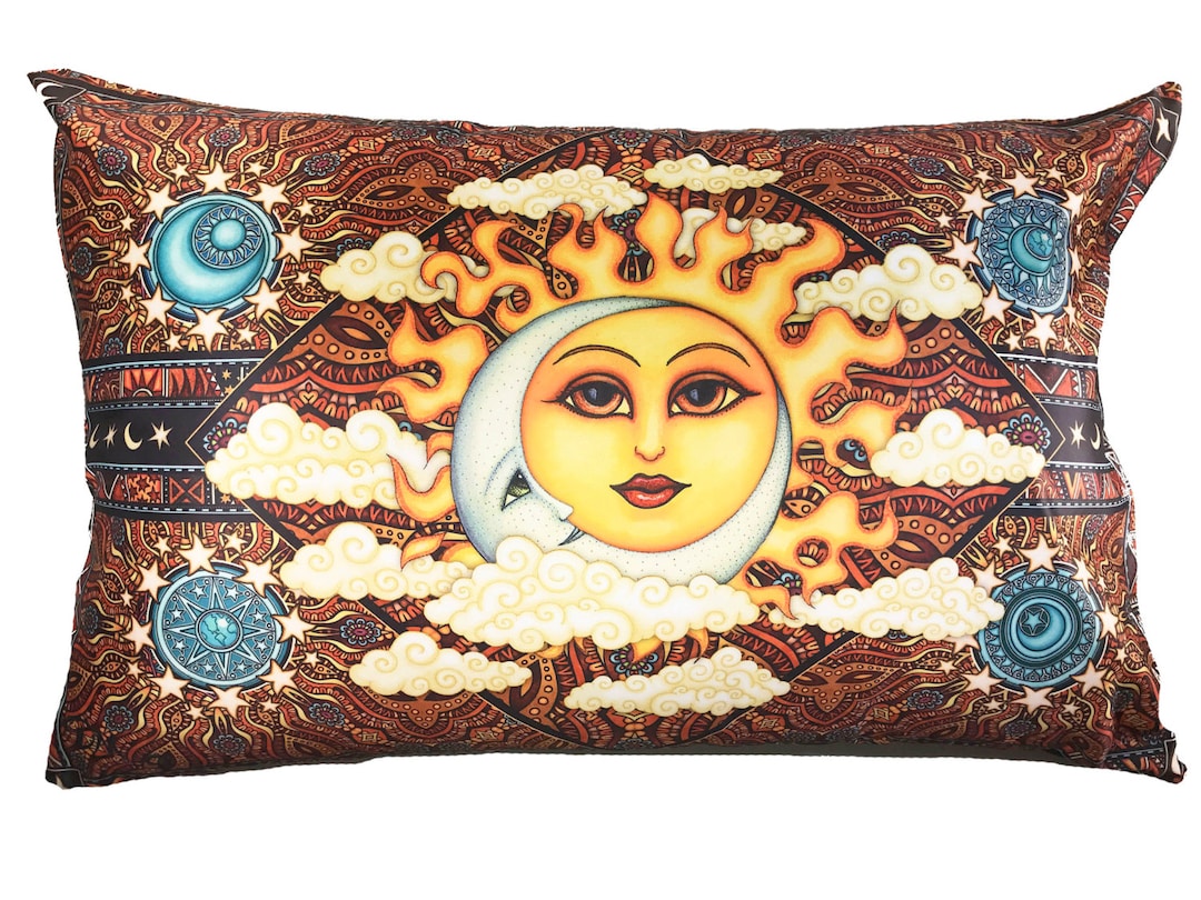 Bohemian Sun Pillow Case Heavenly by Dan Morris Cool Satin Etsy