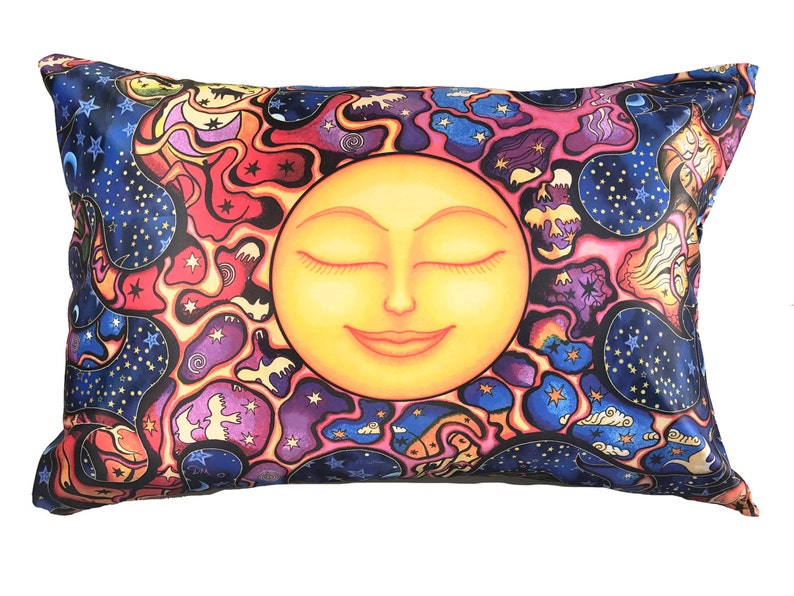 Dreaming Sun Pillow Case Cool Satin Fabric Original artwork Etsy