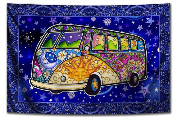 Flower Power Bus Tapestry