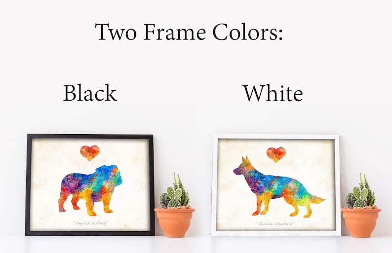 Choose size Cardigan Welsh Corgi Framed Watercolor Art Print by Dan Morris Personalized Two Color Options Black or White Frame,\u00a9Dan Morris