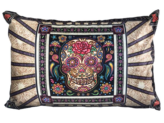 sugar skull pillow case