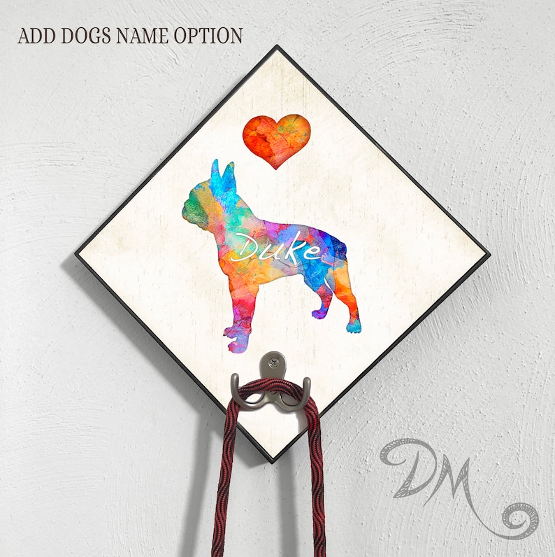 Personalize Custom Made Artwork by Dan Morris Add Dog Name Rhodesian Ridgeback Dog Breed Leash Hook \u00a9Dan Morris Leash collar hanger
