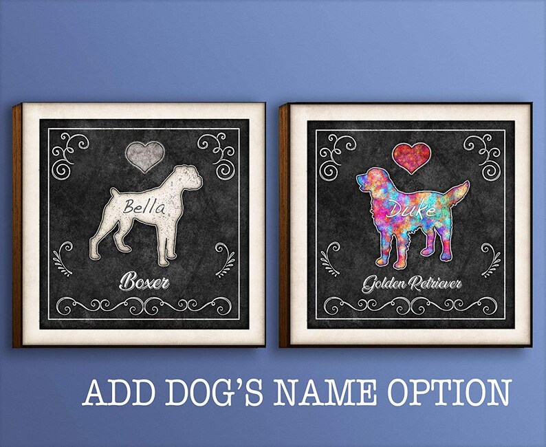 In memory of dog Beauceron Dog Chalk Art Square Mounted Print by Dan Morris Add dog name Ready to Hang artwork great gift item