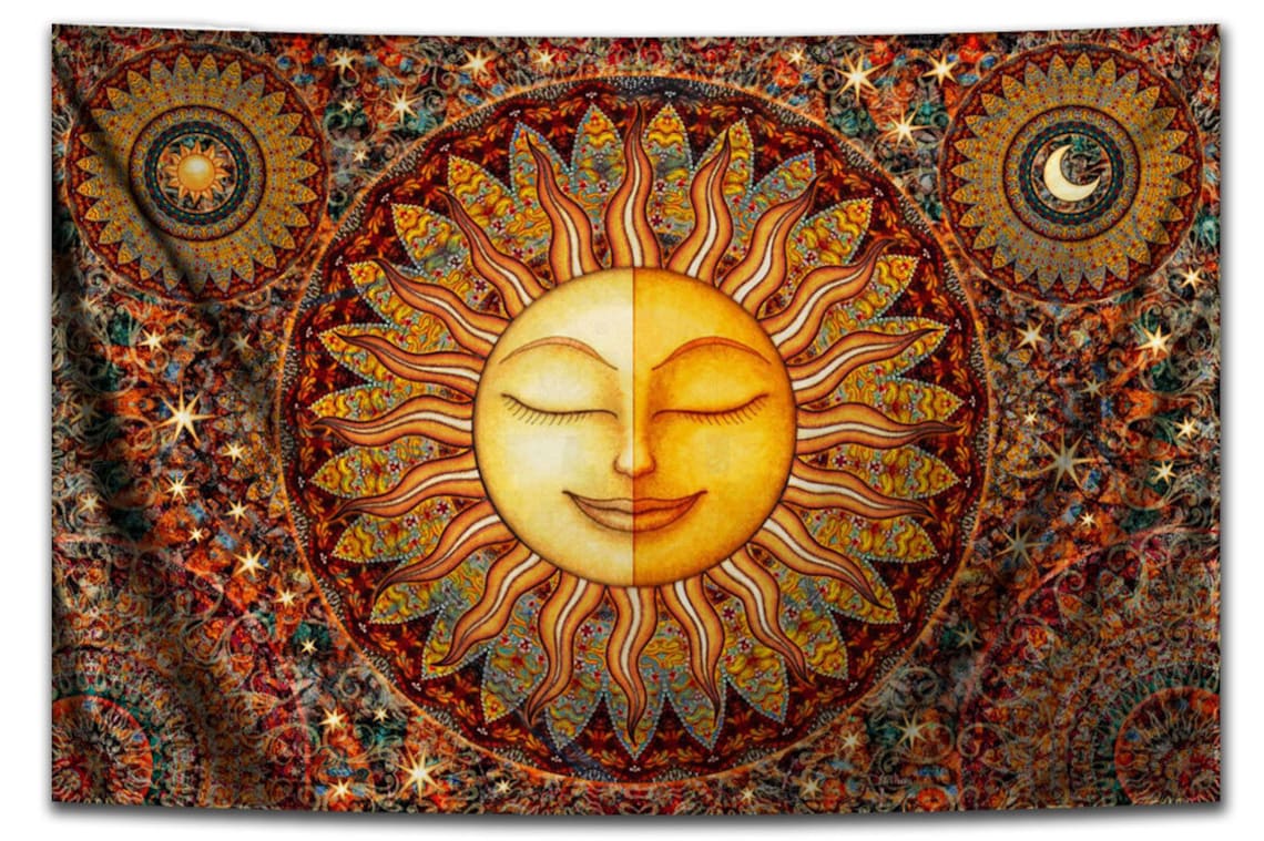 Tapestry Healing Sunshine Celestial Tapestry Wall Hanging by Etsy