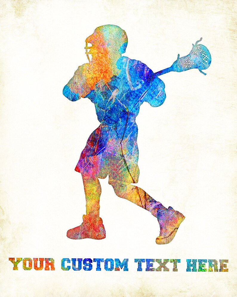 Lacrosse Player Watercolor Art Print Signed by Artist Dan Etsy