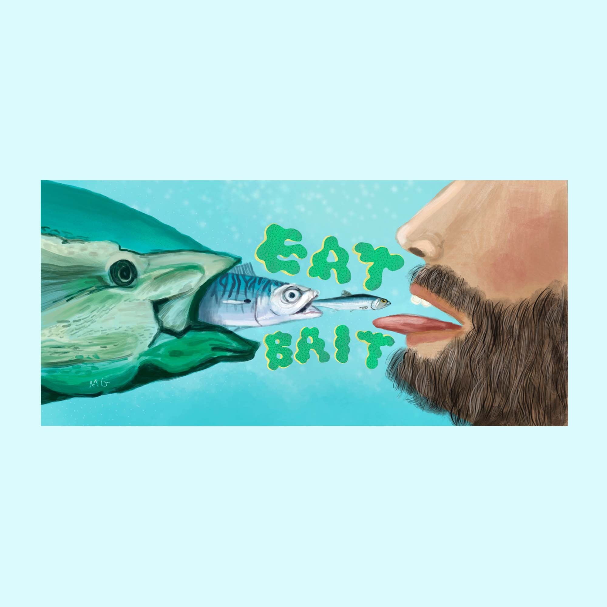 Eat Bait Bumper Sticker 