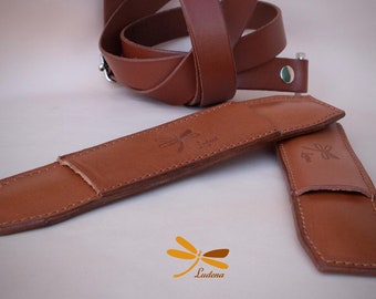 Natural leather shoulder strap pad, handmade genuine leather shoulder protector for Bags and Backpacks, comfortable & durable strap cushion