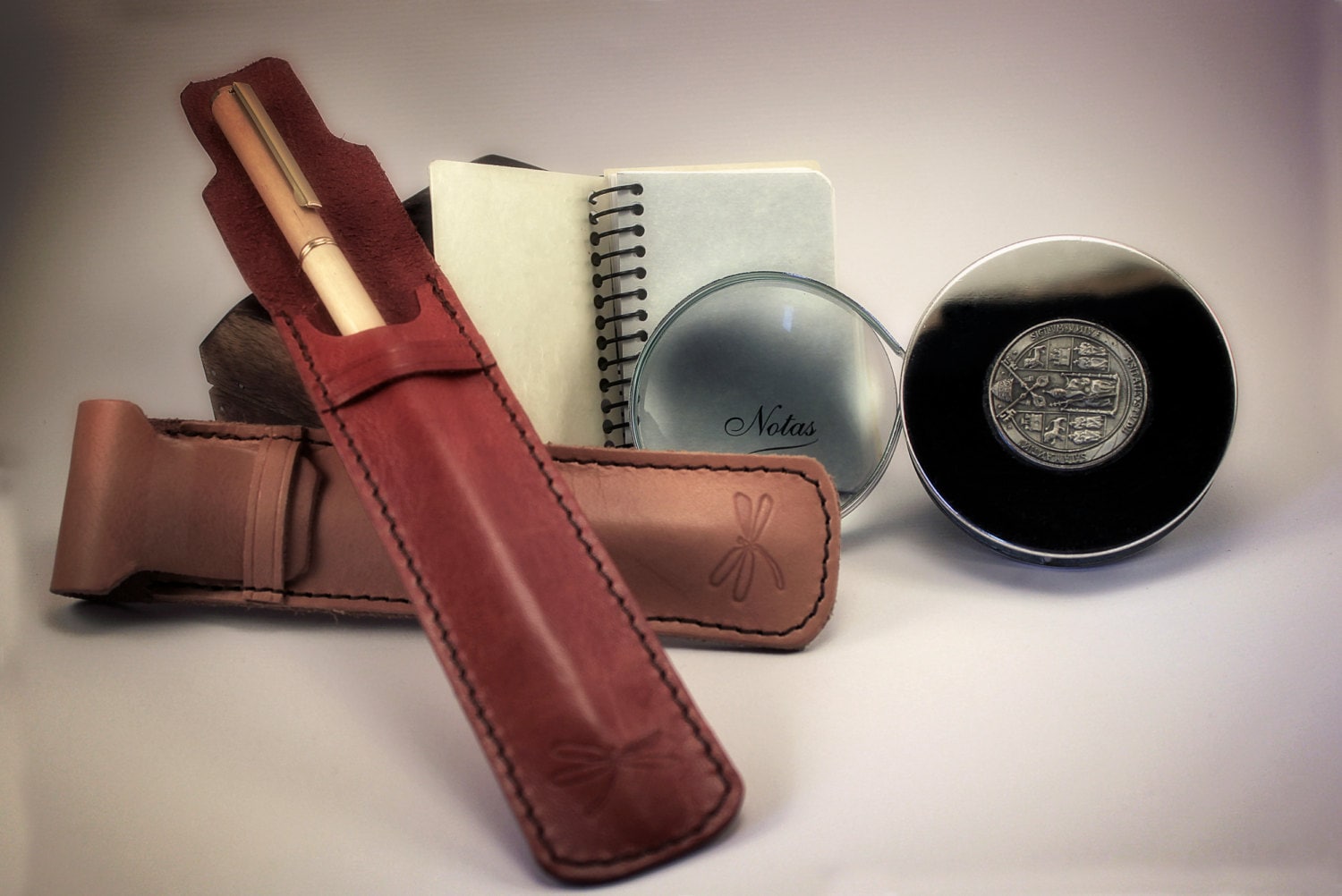 Leather case for pens