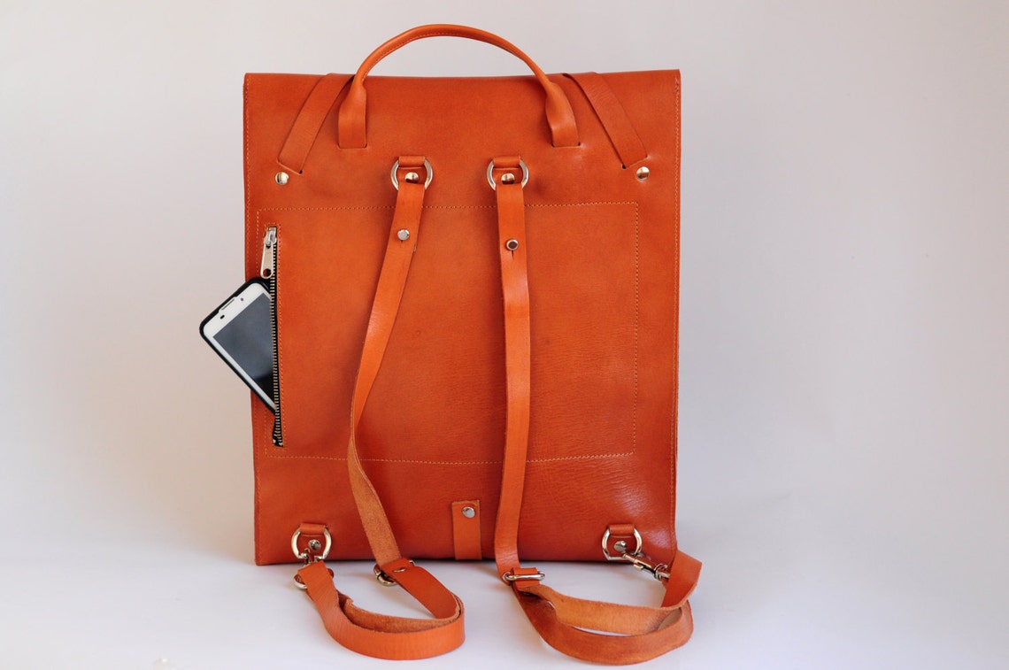 Leather Bag Leather Backpack for Men Backpack for Laptop Etsy