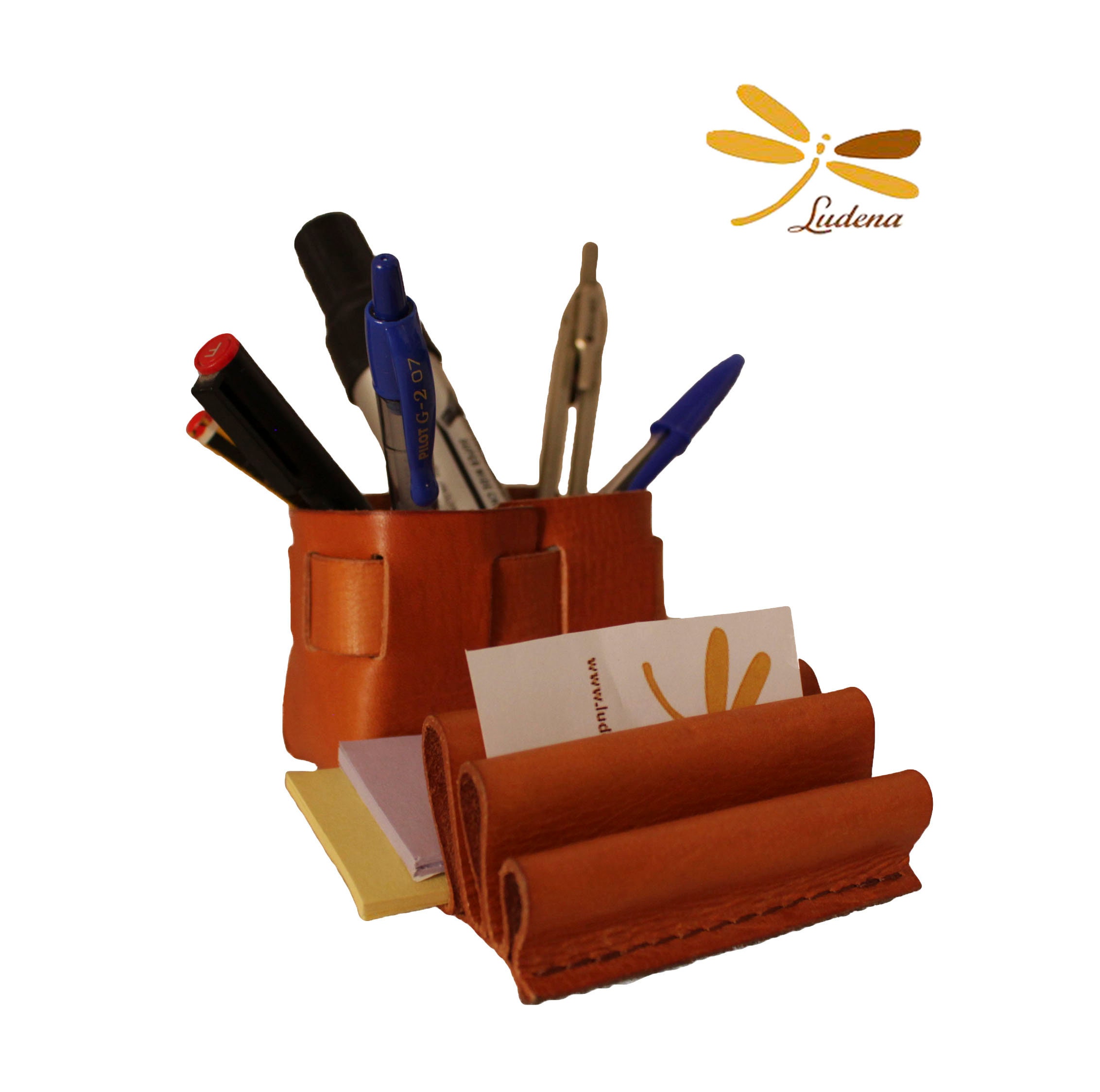Leather Pencil Holder Desk Pen Holder Bagsludena