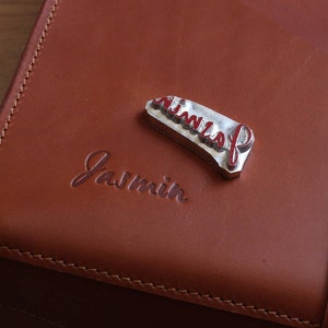 Custom Engraving on Leather Bags personalize Initials on Bags custom Initials text Engraving Directly on the Leather Etsy