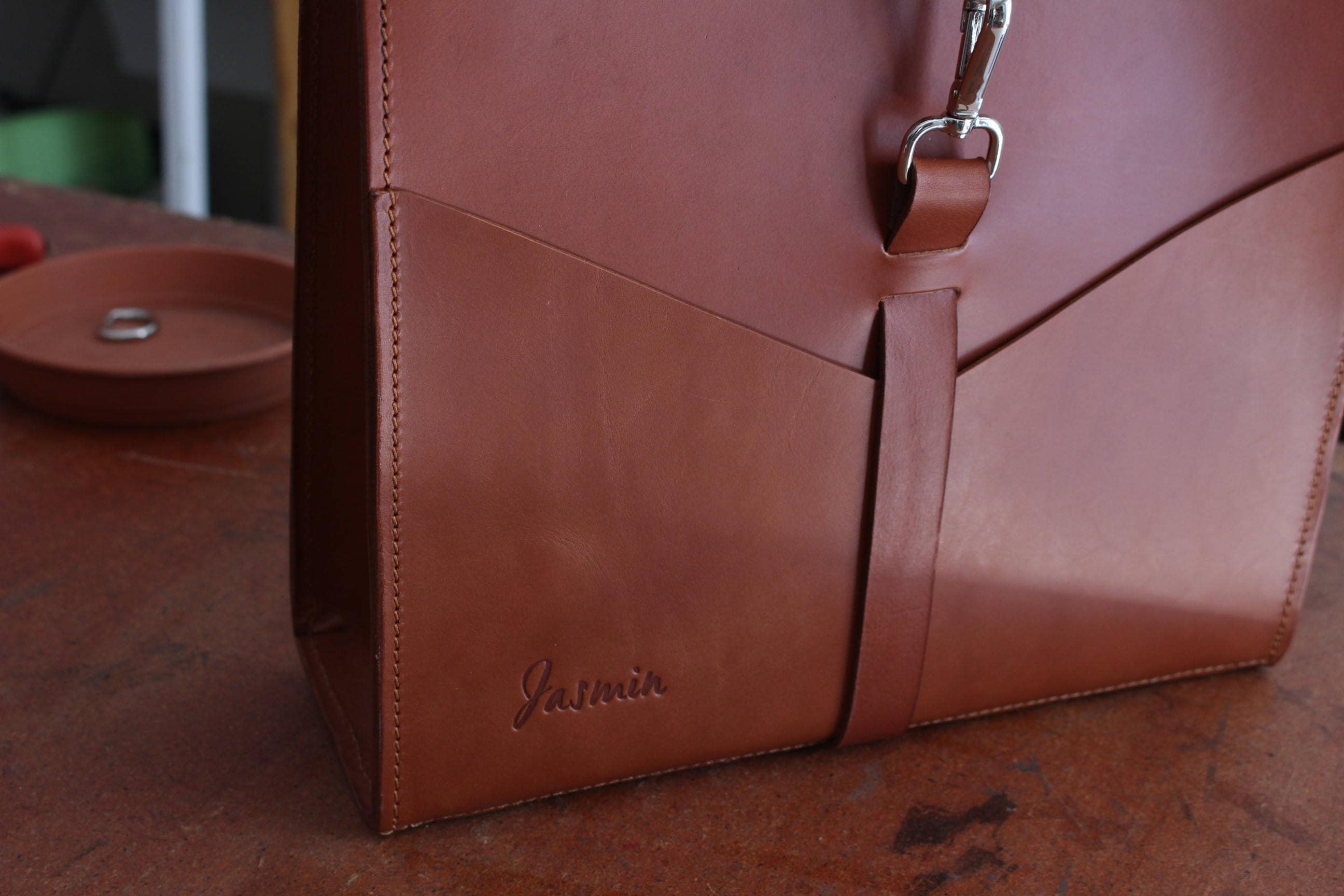 Relief in leather. Custom leather. Engraving letters or drawings
