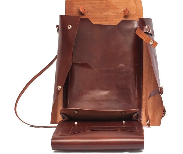 Genuine leather convertible laptop backpack, brown leather daily ...