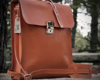 Leather messenger bag for men - Man briefcase - Laptop bag - Man bag , handmade man briefcase - Natural Leather Shoulder Bag