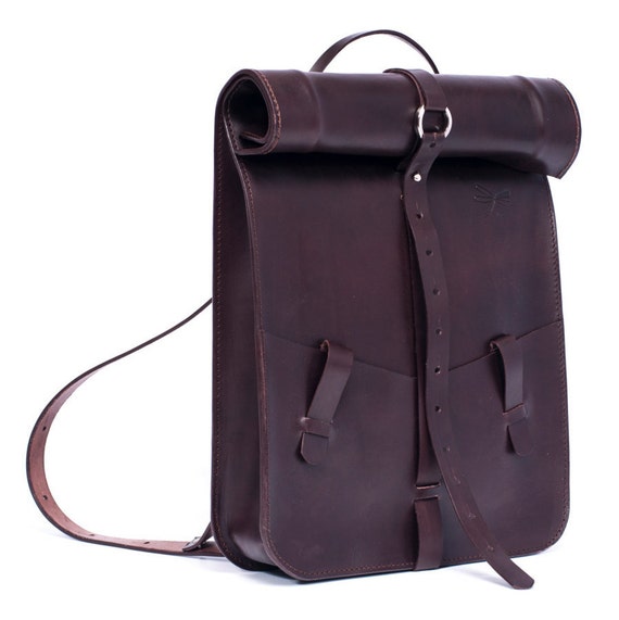Leather backpack. Brown leather. Ludena leather backpack. Laptop pocket. Customized. Handmade laptop bag.