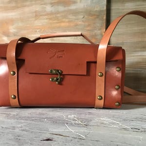 Full grain leather tool organizer, durable for men, free shipping