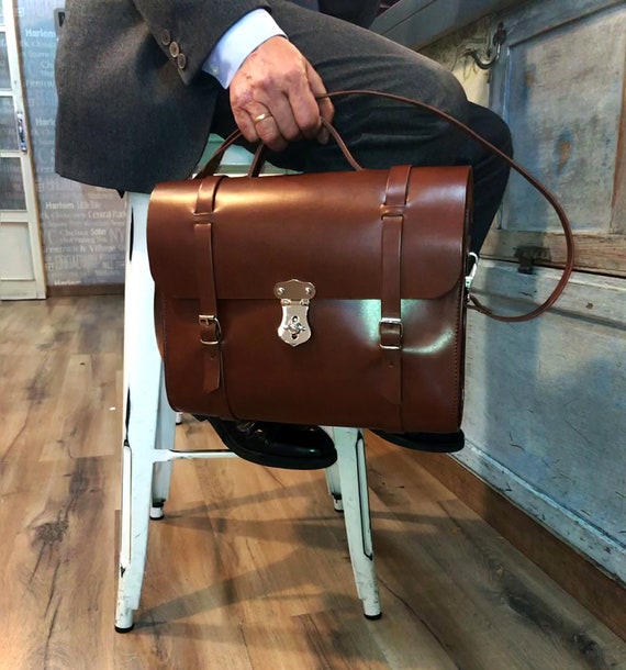 Men's leather messenger bag for macbook, Brown leather laptop bag, Leather briefcase ideal graduation gift, Genuine leather shoulder bag.
