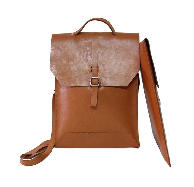 ladies brown leather laptop bag