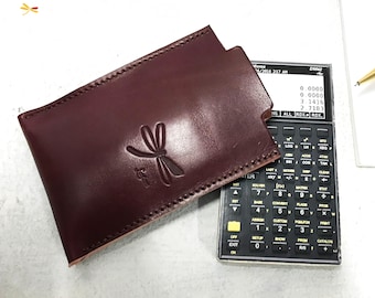 Handmade Leather Calculator Case for Engineers, DM42 pouch.