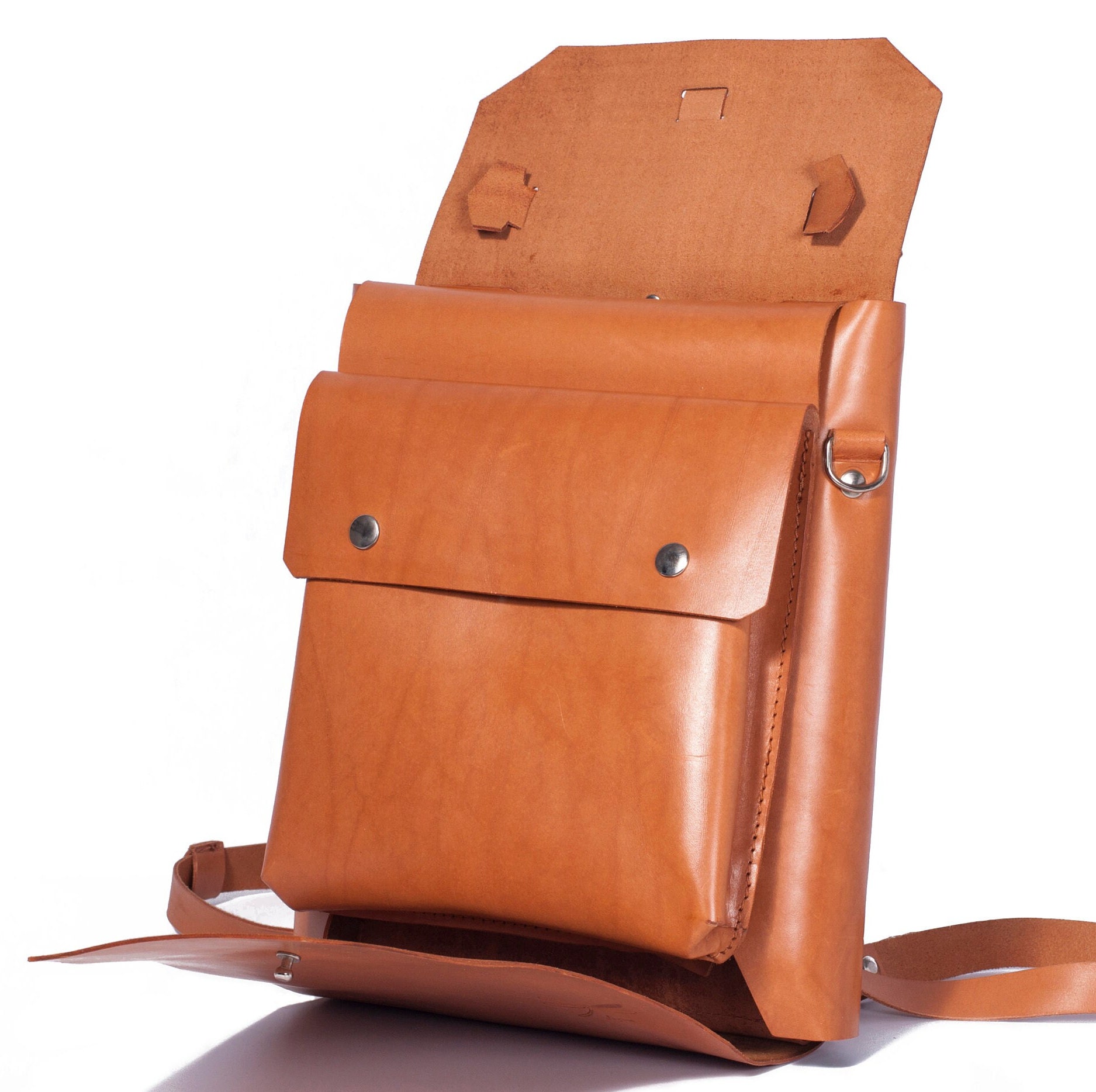 Men's Leather Laptop Backpack Versatile Shoulder Bag & Backpack Combo