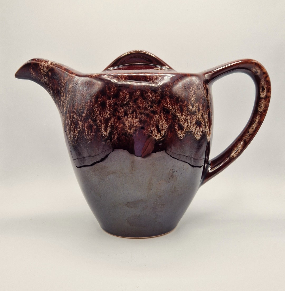 Kernewek Fosters Pottery Brown Teapot Glaze Effect Etsy UK