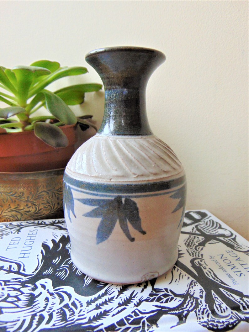 Nigel Graham Holmfirth Studio Pottery Stoneware Bottle Pot West Yorkshire UK Vintage Home Decor Accessories