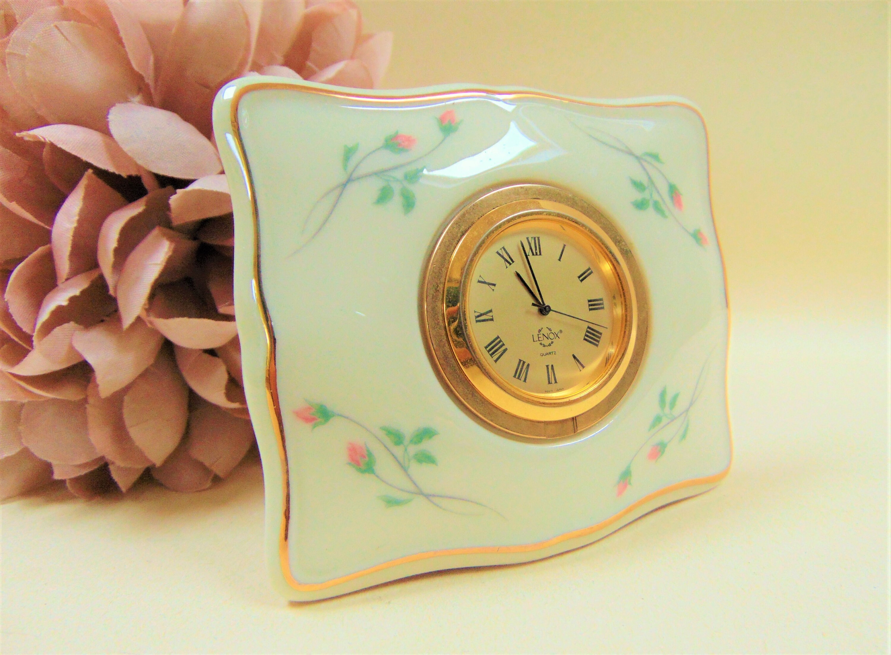 Lenox USA Rose Manor Clock Etsy