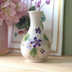 Bud Vase E Radford for H J Woods Ltd Violet Motif