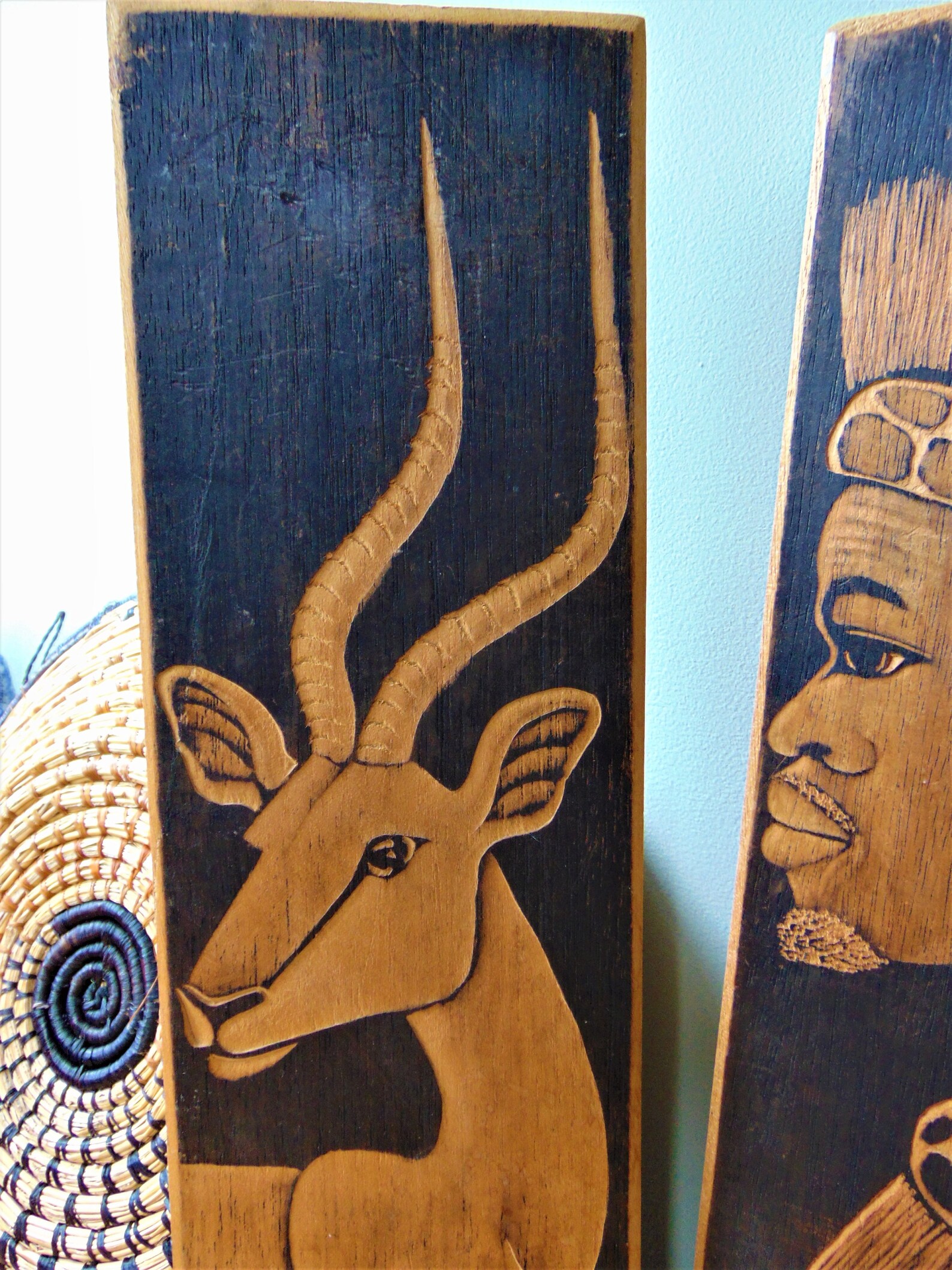 African Wooden Wall Art Panels Etsy