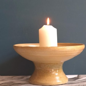 Studio Pottery Candle Bowl Olga Damaid Nevill Tunbridge Wells Signed
