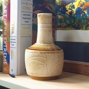 Newlyn Pottery Studio Bottle Vase Medallion Pattern Maggie Fisher & Ev Stevens
