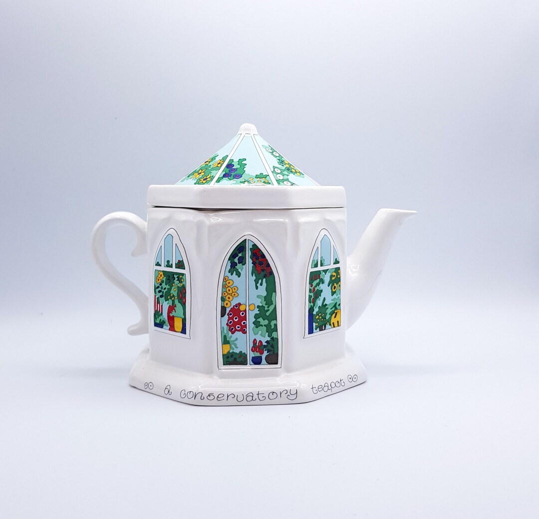 Conservatory Teapot Wade English Life Octagonal Shaped Pot Etsy