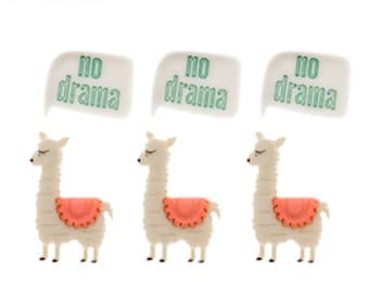 No Drama Llama Push Pins or Magnets, Cubicle Dorm Room Decor, Cork Message Board Cute Fun  Animal Push pins Shoe Charms
