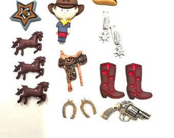 Cowboy Sheriff Western Push Pins Thumbtacks or Magnets x14, Boy's Cork Board, Message Board Tacks, Western Magnets, Personalized Name, Horse