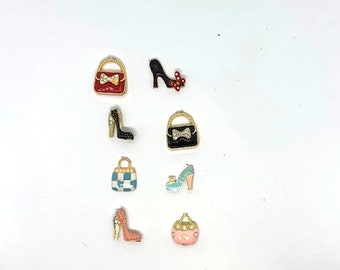 High Heel Shoes and Purses Push Pins/Thumb Tacks  Painted Enamel on Metal, Cubicle Office Decor, Message Board, Gift for Female