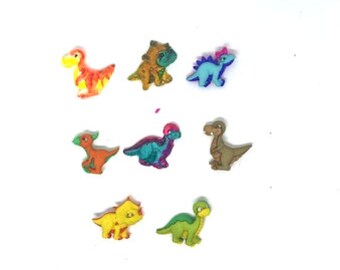 Dinosaur Push Pins Thumb Tacks, Magnets  or Child  Shoe Charms Fun Push Pins, Deocrative  Dino Animal x8
