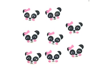 Panda Face with Pink Hair Bow Push Pins/Thumb Tacks, Magnets or Shoe Charms Girls Message Board, Cubicle Dorm Decor, Cute Fun Magnets