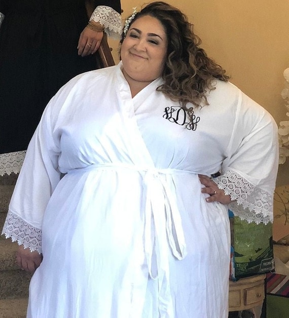 plus size bridal robe