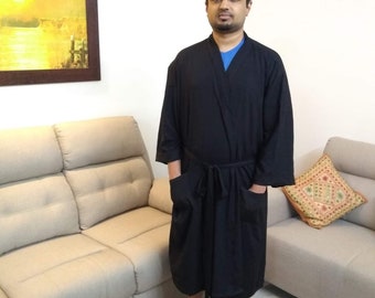 Mens Robe, Groomsmen robe, All Sizes, Mens Robe Plus size 4XL, 5XL, 6XL, Black Robe, Navy Robe, Personalize Robe, Holiday Cruise robe
