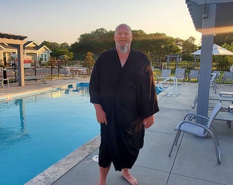 Mens Robe, Groomsmen robe, All Sizes, Mens Robe Plus size 4XL, 5XL, 6XL, Black Robe, Navy Robe, Personalize Robe, Holiday Cruise robe