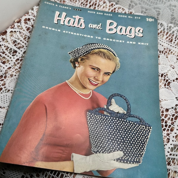 First edition crochet and knit magazine, DIY hats and bags, vintage magazines, 1955 Clark’s and coats ont magazine, crochet matching sets