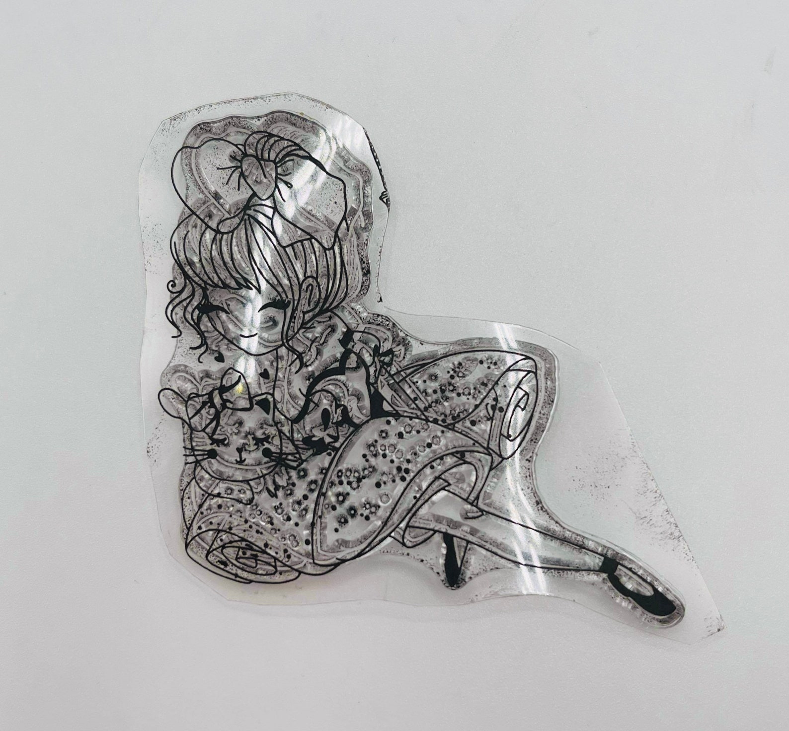 Whimsical clear stamps little girl stamp junk journaling Etsy