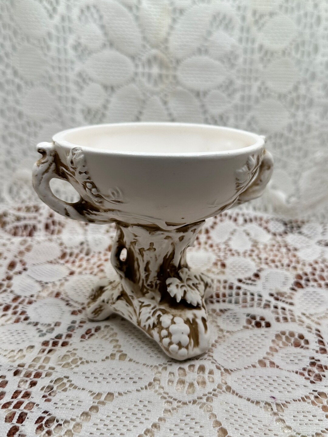 1960s White Vase Dish, Kitchenware, Vintage Bowl, Vintage Wedding Decor