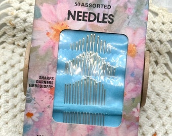 Vintage sewing needles, needle card,  needle booklet, mending needles, sewing supplies, fabric crafts, needle work, old sewing notions