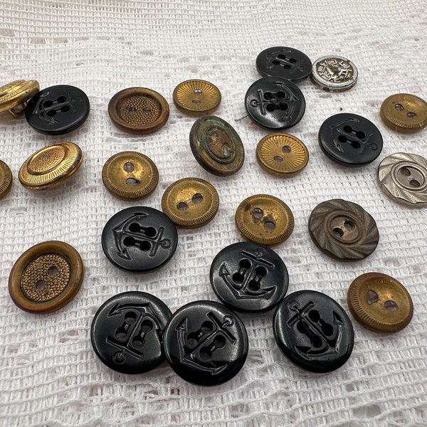 25 vintage buttons, Cute Buttons, Destash buttons, vintage sewing supplies. sewing embellishments, button lot, sewing supplies, mystery bag