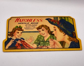 Vintage sewing needles, needle card, collectors needle booklet, mending needles, sewing supplies, fabric crafts, needle work, vintage sewing