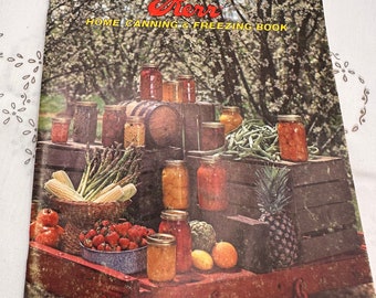 Vintage cookbook, Kerr home canning cookbook, cookbook recipes, retro graphics, used old cooking how too book, paper back cook book